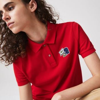 Lacoste Lacoste Regular Fit Cotton Piqué Polo Shirt - Polo Dámské Červené | CZ-yY8EgR